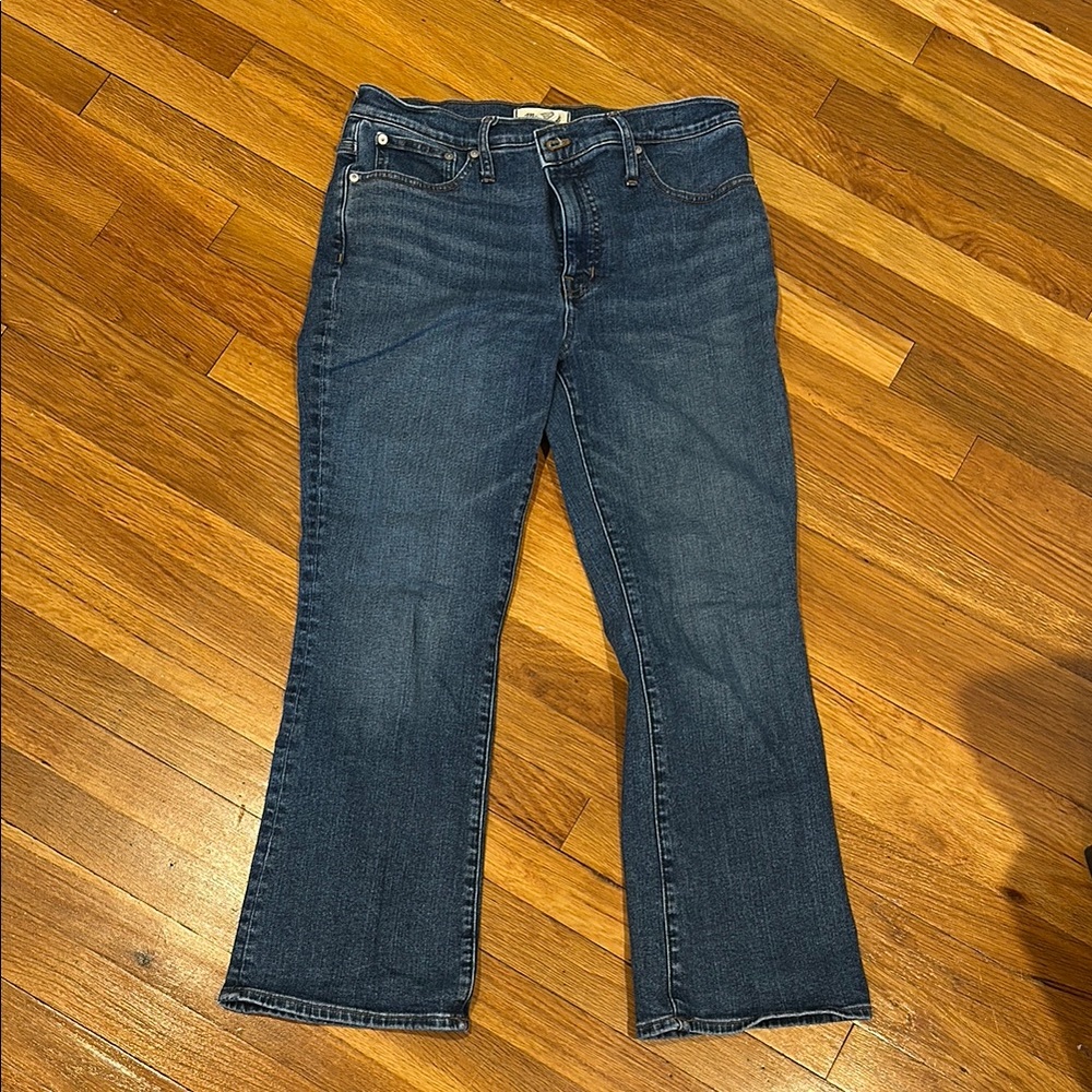 Madewell Blue Kick-Out Crop Cut Jeans Classic Style